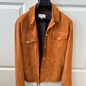 Reiss Tan Lightweight Shirt Jacket Classic Fit
